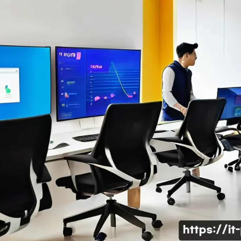 필리핀 IT 아웃소싱 산업 - **Prompt:** A vibrant, sunlit, modern open-plan tech office in Manila. A diverse group of young, smi...