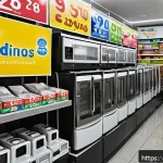 Home 23 필리핀 가전제품 구매 팁 - A vibrant Filipino electronics market scene in Manila, showcasing a variety of home appliances like ...