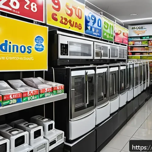 Home 17 필리핀 가전제품 구매 팁 - A vibrant Filipino electronics market scene in Manila, showcasing a variety of home appliances like ...